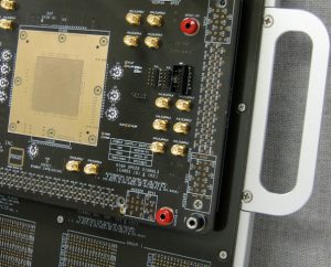 Closeup of ATE PC board with Stiffener